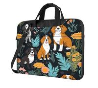 Entemne 13 Pollice Borsa Del Computer Portatile Cuccioli Fiore Cani Carini Floreale Del Manicotto Del Computer Cassa Del Manicotto Per Le Donne Uomini Leggero Resistente, Multi, 13 inch