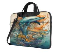 Entemne 13 Pollice Borsa Del Computer Portatile Dell'annata Delfino Pittura di Arte Del Manicotto Del Computer Caso Del Manicotto Per Le Donne Degli, Multi, 15.6 inch