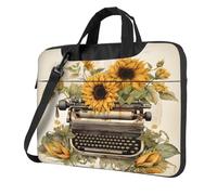 Entemne 13 Pollice Borsa Del Computer Portatile Dell'annata Girasole Macchina Da Scrivere Cassa Del Manicotto Del Computer Per Le Donne Degli Uomini Leggero Resistente All'acqua, Multi, 15.6 inch