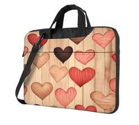 Entemne 13 Pollice Borsa Del Computer Portatile In Legno Amore Cuori Modello Del Manicotto Del Computer Caso Per Le Donne Uomini Leggero Resistente All'Acqua Tablet, Multi, 13 inch