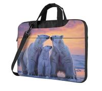 Entemne 13 Pollice Borsa Del Computer Portatile Inverno Bella Orso Bianco Custodia Del Manicotto Del Computer Per Le Donne Degli Uomini Leggero Resistente All'Acqua Borsa, Multi, 13 inch