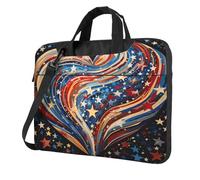 Entemne 13 Pollice Borsa Del Computer Portatile Patriot Rosso Blu Cuore Star Art Custodia Del Manicotto Del Computer Per Le Donne Uomini Leggero Resistente All'Acqua Tablet Borsa A Tracolla Valigetta