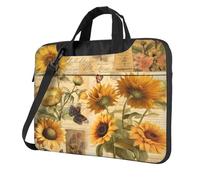 Entemne 13 Pollice Borsa Del Computer Portatile Retro Giornale Girasoli Custodia Del Manicotto Del Computer Per Le Donne Degli Uomini Leggero Resistente All'Acqua Del Computer, Multi, 13 inch
