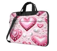 Entemne 13 Pollice Borsa Del Computer Portatile Rosa Perla Cuori Amore Del Manicotto Del Computer Caso Per Le Donne Degli Uomini Leggero Resistente All'acqua, Multi, 14 inch