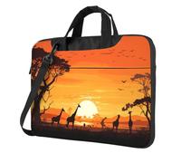 Entemne 13 Pollice Laptop Bag Africa Wildlife Giraffe Tramonto Custodia Del Manicotto Del Computer Per Le Donne Degli Uomini Leggero Resistente All'Acqua Del Computer Tablet Borsa A Tracolla Valigetta