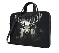 Entemne 13 Pollice Laptop Bag Cool Art Deer Nero Custodia Del Manicotto Del Computer Per Le Donne Degli Uomini Leggero Resistente All'Acqua Tablet Borsa A Tracolla Valigetta, Multi, 13 inch