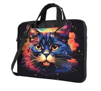 Entemne 13 Pollice Laptop Bag Cute Cat Colorful Galaxy Custodia Del Manicotto Del Computer Per Le Donne Degli Uomini Leggero Resistente All'Acqua Del Computer Tablet Borsa A, Multi, 15.6 inch