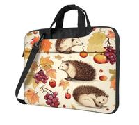 Entemne 13 Pollice Laptop Bag Cute Hedgehog Autunno Foglie d'acero Frutta Custodia Del Manicotto Del Computer Per Le Donne Uomini Leggero Resistente All'Acqua Del Computer Tablet Borsa A Tracolla