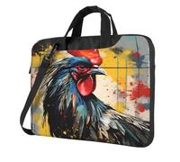 Entemne 13 Pollice Laptop Bag Grand Rooster Art Painting Custodia Del Manicotto Del Computer Per Le Donne Degli Uomini Leggero Resistente All'Acqua Tablet Borsa A Tracolla Valigetta, Multi, 15.6 inch