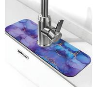 Entemne Astratto Viola Marmorizzazione Texture Rubinetto Mat per Lavello da Cucina Assorbente Splash Guard Goccia Catcher Vassoio Rubinetto Drenaggio Pad Tap Mat per il bancone del bagno
