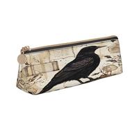 Entemne Astuccio in pelle impermeabile per ragazze ragazzi bambini cancelleria organizzatore piccolo scuola borsa per scuola ufficio organizzatore borsa, Corvo Vintage, 21 x 6 x 6 cm, Organizer per