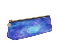 Entemne Astuccio in pelle impermeabile per ragazze ragazzi bambini cancelleria organizzatore piccolo scuola borsa per scuola ufficio organizzatore borsa, Blu Viola Halo Swirl Art Pittura, 21 x 6 x 6