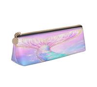 Entemne Astuccio in pelle impermeabile per ragazze ragazzi bambini cancelleria organizzatore piccolo scuola borsa per scuola ufficio organizzatore borsa, Scaglie Glitter Coda Sirena, 21 x 6 x 6 cm