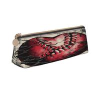 Entemne Astuccio in pelle impermeabile per ragazze ragazzi bambini cancelleria organizzatore piccolo scuola borsa per scuola ufficio organizzatore borsa, Love Baseball Lace Art Print, 21 x 6 x 6 cm