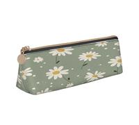 Entemne Astuccio in pelle impermeabile per ragazze ragazzi bambini cancelleria organizzatore piccolo scuola borsa per scuola ufficio organizzatore borsa, Margherita di primavera, 21 x 6 x 6 cm