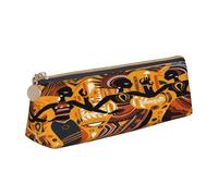 Entemne Astuccio in pelle impermeabile per ragazze ragazzi bambini cancelleria organizzatore piccolo scuola borsa per scuola ufficio organizzatore borsa, Danza africana donne nere etniche, 21 x 6 x 6