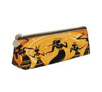 Entemne Astuccio in pelle impermeabile per ragazze ragazzi bambini cancelleria organizzatore piccolo scuola borsa per scuola ufficio organizzatore borsa, Donne africane che ballano, 21 x 6 x 6 cm