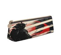 Entemne Astuccio in pelle impermeabile per ragazze ragazzi bambini cancelleria organizzatore piccolo scuola borsa per scuola ufficio organizzatore borsa, Cool Samurai Giapponese, 21 x 6 x 6 cm