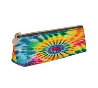 Entemne Astuccio in pelle impermeabile per ragazze ragazzi bambini cancelleria organizzatore piccolo scuola borsa per scuola ufficio organizzatore borsa, Multicolore Tie Dye Swirl Art, 21 x 6 x 6 cm