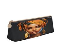 Entemne Astuccio in pelle impermeabile per ragazze ragazzi bambini cancelleria organizzatore piccolo scuola borsa per scuola ufficio organizzatore borsa, Americani Donne Nere Africane, 21 x 6 x 6 cm