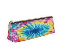Entemne Astuccio in pelle impermeabile per ragazze ragazzi bambini cancelleria organizzatore piccolo scuola borsa per scuola ufficio organizzatore borsa, Colorato Tie Dye Art, 21 x 6 x 6 cm, Organizer