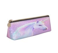 Entemne Astuccio in pelle impermeabile per ragazze ragazzi bambini cancelleria organizzatore piccolo scuola borsa per scuola ufficio organizzatore borsa, Arcobaleno Unicorno Fantasy Magic, 21 x 6 x 6