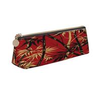 Entemne Astuccio in pelle impermeabile per ragazze ragazzi bambini cancelleria organizzatore piccolo scuola borsa per scuola ufficio organizzatore borsa, Cinese Giapponese Bamboo Art, 21 x 6 x 6 cm