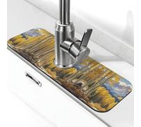 Entemne Autunno Alberi Gialli Rubinetto Mat per Lavello Della Cucina Assorbente Splash Guard Drip Catcher Vassoio Rubinetto Drenaggio Pad Tap Mat per Bagno Contatore