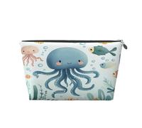 Entemne Beauty case carino giallo bradipo albero impermeabile in pelle PVC organizzatore cosmetici donne ragazze portatile piccolo viaggio borsa da toilette per borsa regali palestra, Carino Meduse