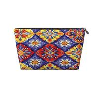 Entemne Beauty case Galaxy Fox Animal impermeabile in pelle PVC organizer cosmetici donne ragazze portatile piccolo viaggio borsa da toilette per borsa regali palestra, Mandala etnico messicano