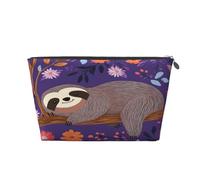 Entemne Beauty case rosa caldo farfalla impermeabile in pelle PVC organizer cosmetici donne ragazze portatile piccolo viaggio borsa da toilette per borsa regali palestra, Divertente albero bradipo