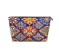 Entemne Beauty case turchese tartarughe corallo stella marina impermeabile in pelle PVC organizer cosmetici donne ragazze portatile piccolo viaggio borsa da toilette per borsa regali palestra, Mandala