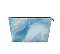 Entemne Beauty case verde chiaro bianco nero a scacchiera impermeabile in pelle PVC organizer per cosmetici donne ragazze portatile piccolo astuccio da viaggio per borsa regalo palestra, Texture Oro