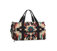 Entemne Borsa da palestra etnica con motivo cachemire a vortice artistico con scomparto per scarpe donna uomo borsa da viaggio leggera impermeabile weekend pernottamento bagaglio a mano, Mandala