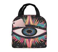 Entemne Borsa per il pranzo colorata con occhi malvagi per uomini, donne e bambini, borsa termica per il pranzo, piccola borsa termica a prova di perdite, per lavoro, picnic, scuola
