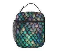 Entemne Borsa per il pranzo colorata con scaglie di drago per bambini, uomini e donne, borsa termica per il pranzo, piccola borsa termica resistente all'acqua, a prova di perdite, per lavoro, picnic