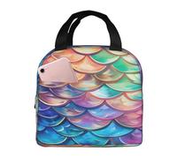 Entemne Borsa per il pranzo colorata con squame di sirene per uomini donne bambini borsa termica per il pranzo piccola borsa termica a prova di perdite borse per pasti per lavoro picnic scuola