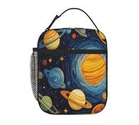 Entemne Borsa per il pranzo con pianeti colorati con sistema solare per bambini, uomini, donne, borsa termica per il pranzo, piccola borsa termica resistente all'acqua, a prova di perdite, per lavoro