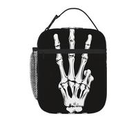 Entemne Borsa per il pranzo con scheletro gotico a mano umana per bambini, uomini e donne, borsa termica per il pranzo, piccola borsa termica resistente all'acqua, a prova di perdite, per lavoro