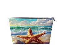 Entemne Borsa per il trucco a forma di nave nautica con ancora timone faro impermeabile in pelle PVC organizer cosmetico per donne ragazze portatile piccolo astuccio da viaggio per borsa regali da