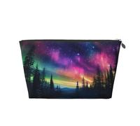 Entemne Borsa per il trucco parits Eiffel Lover Art Painting impermeabile in pelle PVC organizer per cosmetici donne ragazze portatile piccolo astuccio da viaggio per borsa regalo palestra, Aurora