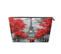 Entemne Borsa per il trucco parits Eiffel Lover Art Painting impermeabile in pelle PVC organizer per cosmetici donne ragazze portatile piccolo astuccio da viaggio per borsa regalo palestra, Parits