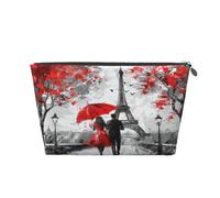 Entemne Borsa per trucchi con Tour Eiffel, pittura a olio, impermeabile, in pelle PVC, organizer per cosmetici da donna e ragazza, portatile, piccola borsa da viaggio per borsa da palestra, Torre