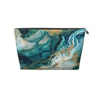 Entemne Borsa per trucchi con Tour Eiffel, pittura a olio, impermeabile, in pelle PVC, organizer per cosmetici da donna e ragazza, portatile, piccola borsa da viaggio per borsa da palestra, Texture