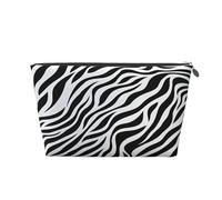 Entemne Borsa per trucchi con Tour Eiffel, pittura a olio, impermeabile, in pelle PVC, organizer per cosmetici da donna e ragazza, portatile, piccola borsa da viaggio per borsa da palestra, Zebra