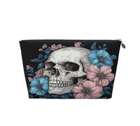 Entemne Borsa per trucchi divertente con scheletro umano, impermeabile, in pelle PVC, organizer per cosmetici da donna e ragazza, portatile, piccola borsa da viaggio per borsa da palestra regali