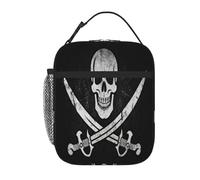 Entemne Borsa termica per il pranzo a forma di sciabola con teschio gotico per bambini, uomini e donne, piccola borsa termica per il pranzo, impermeabile, a prova di perdite, per lavoro, picnic