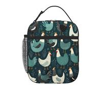 Entemne Borsa termica per il pranzo con motivo gallo per bambini, uomini e donne, borsa termica per il pranzo, piccola borsa termica resistente all'acqua, a prova di perdite, per lavoro, picnic