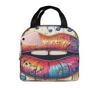 Entemne Borsa termica per il pranzo con note musicali colorate per uomini, donne e bambini, borsa termica per il pranzo, borsa termica a prova di perdite, per lavoro, picnic, scuola