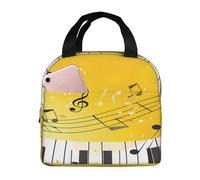 Entemne Borsa termica per il pranzo con note musicali, per uomini, donne, bambini, borsa termica per il pranzo, piccola borsa termica a prova di perdite, per lavoro, picnic, scuola